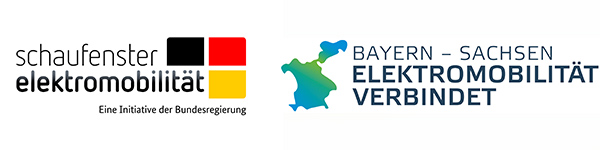 Logos von Schaufenster elektromobilität und Bayern-Sachsen